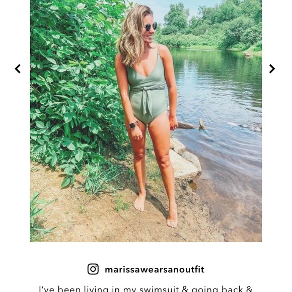 American Eagle wrap green one piece swimsuit size small - Picture 5 of 7